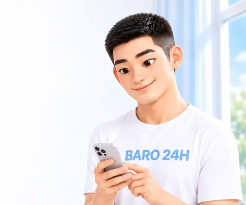 친근하게 웃으며 이야기를 듣는 20대 남성 3D 인물